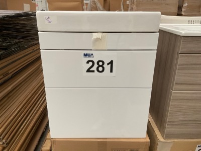 500 WALL MOUNTED 2 DRAWER WHITE GLOSS UNIT - MOE192