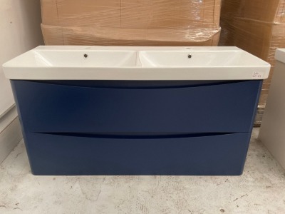 ARC 1200 WALL MOUNTED UNIT + BASIN - INDIGO BLUE (2 PCS)