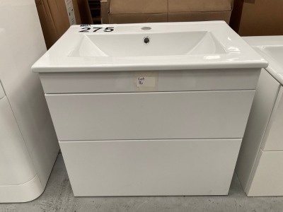 600 WALL MOUNTED UNIT + BASIN - WHITE