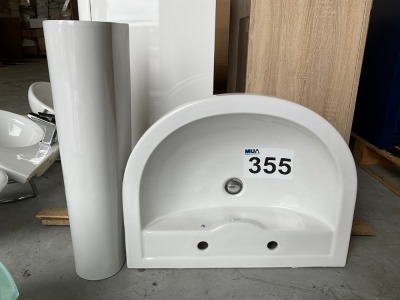 650 ROUND BASIN 2 TAP HOLE WITH FULL PEDESTAL