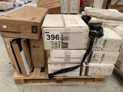 MIXED PALLET OF CERAMIC BASINS AND CISTERNS