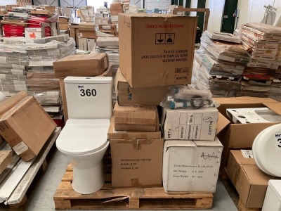 FULLY ENCLOSED TOILET INCLUDING PAN, CISTERN AND SEAT & CONTENTS OF PALLET