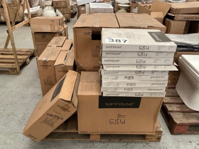 MIXED PALLET OF TOILET PANS, CISTERNS, AND SEATS