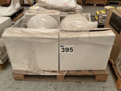 MIXED PALLET OF CERAMIC BASINS AND SEMI-PEDESTALS