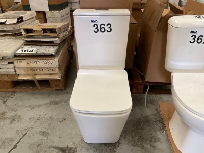 3x FULLY ENCLOSED SOFT-SQUARE TOILETS INCLUDING PAN, CISTERN AND SEAT