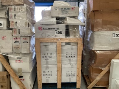 MIXED PALLET OF CERAMICS INCLUDING PANS, SEATS, CISTERNS AND BASINS
