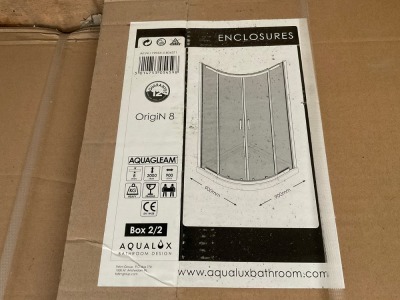 AQUALUX 900MM QUAD ENCLOSURE - ORIGIN 8MM DOUBLE DOOR IN CHROME