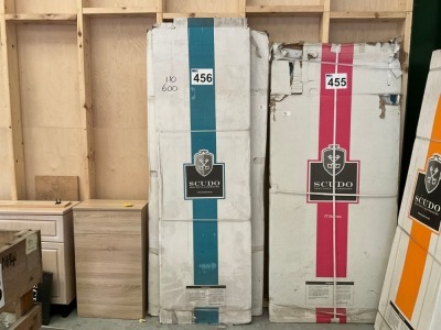 800+600 WETROOM SCREENS - GLASS ONLY, NO PROFILE (2PCS)