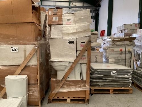 MIXED PALLET OF TOILETS AND BASINS