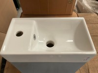 CUBE 600 WALL MOUNTED UNIT + BASIN - PEBBLE GREY - 4