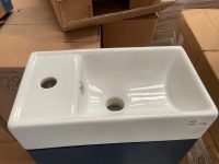 CUBE 400 WALL MOUNTED UNIT + BASIN - INDIGO BLUE - 3