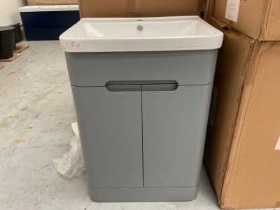 VENICE 600 FLOOR UNIT + BASIN - MATT GREY (2 PCS)