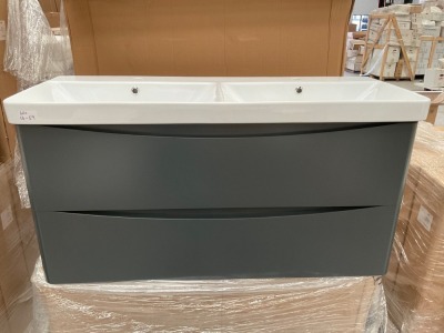 ARC 1200 WALL MOUNTED UNIT + BASIN - MATT ANTHRACITE (2PCS)