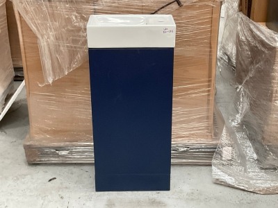 CUBE 600 FLOOR UNIT + BASIN - MATT INDIGO BLUE