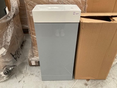 CUBE 600 FLOOR UNIT + BASIN - PEBBLE GREY