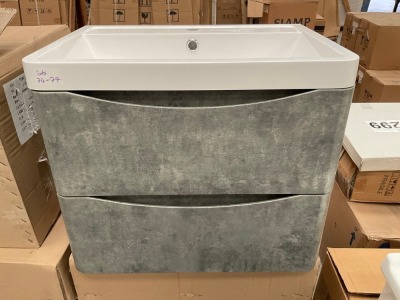 600 BALINESE SMILE WALL MOUNTED CONCRETE UNIT + BASIN