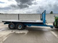 APPROX. 16ft TRIFFITT TWIN AXLE FLAT TRAILER - 14