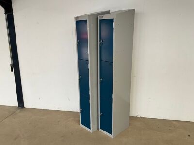 2No. UNUSED SPERRIN METAL 3 COMPARTMENT LOCKERS