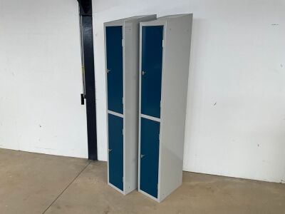 2No. UNUSED SPERRIN METAL 2 COMPARTMENT LOCKERS
