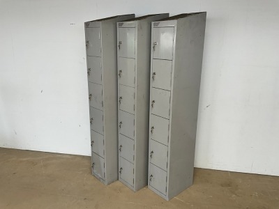 3No. UNUSED SPERRIN METAL 6 COMPARTMENT LOCKERS
