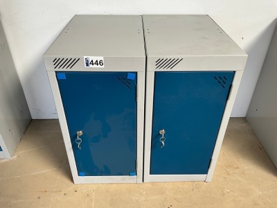 2No. UNUSED SPERRIN METAL SINGLE STORAGE LOCKERS