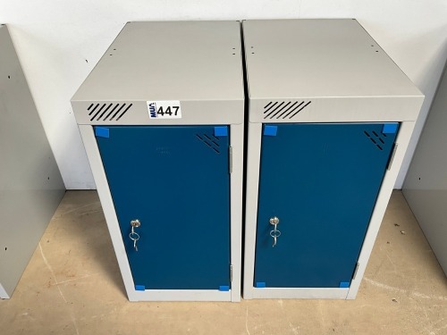 2No. UNUSED SPERRIN METAL SINGLE STORAGE LOCKERS