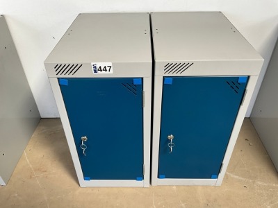 2No. UNUSED SPERRIN METAL SINGLE STORAGE LOCKERS