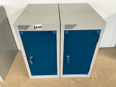 2No. UNUSED SPERRIN METAL SINGLE STORAGE LOCKERS