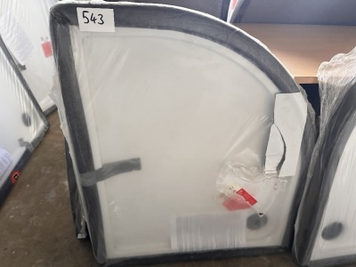 900×760MM RIGHT-HAND OFFSET QUAD SLIM WHITE TRAY