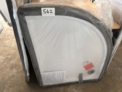 900×760MM RIGHT-HAND OFFSET QUAD SLIM WHITE TRAY