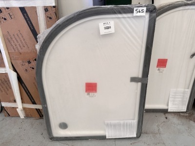 1200×900MM LEFT-HAND OFFSET QUAD SLIM WHITE TRAY