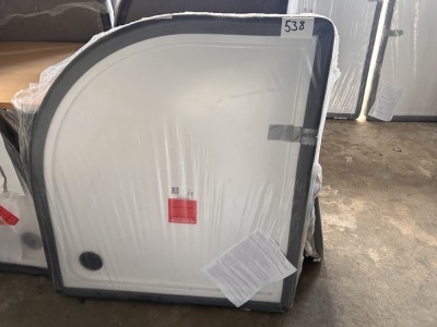 1000×900MM LEFT-HAND OFFSET QUAD SLIM WHITE TRAY