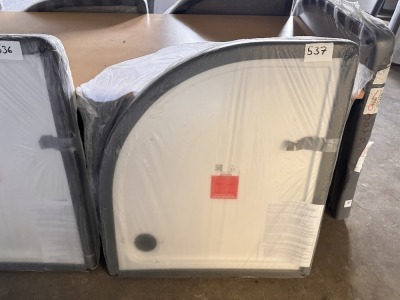 900×800MM LEFT-HAND OFFSET QUAD SLIM WHITE TRAY