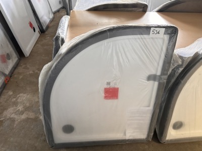 900×800MM LEFT-HAND OFFSET QUAD SLIM WHITE TRAY