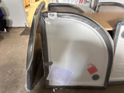 900×760MM RIGHT-HAND OFFSET QUAD SLIM WHITE TRAY