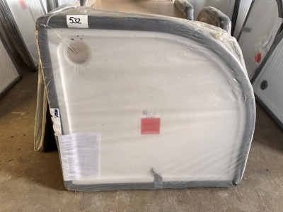 1000×900MM LEFT-HAND OFFSET QUAD SLIM WHITE TRAY