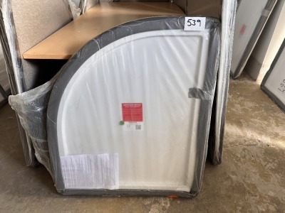 900×760MM LEFT-HAND OFFSET QUAD SLIM WHITE TRAY
