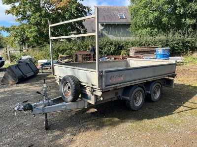 NUGENT 10ft x 5ft 3500KGS TWIN AXLE DROPSIDE TIPPING TRAILER