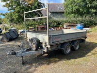 NUGENT 10ft x 5ft 3500KGS TWIN AXLE DROPSIDE TIPPING TRAILER