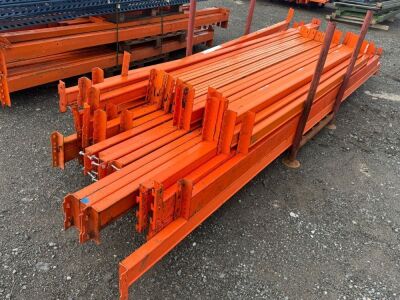 METAL STILLAGE TO INC. APPROX. 50No. ASSORTED PALLET RACKING BARS