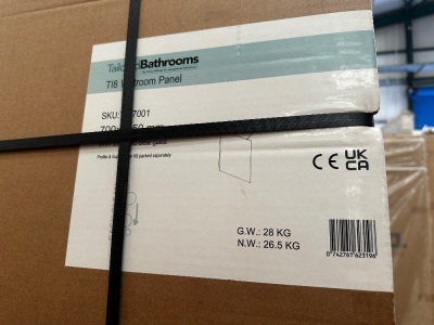 700MM 8MM WETROOM SCREEN GLASS ONLY