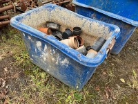 PLASTIC MORTAR TUB & CONTENTS