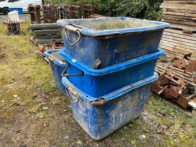 3No. PLASTIC MORTAR TUBS