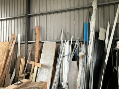 WALL CONTENTS TO INC. ASSORTED PVC PRODUCTS, PIPES, BEADS, INSULATION & TIMBER