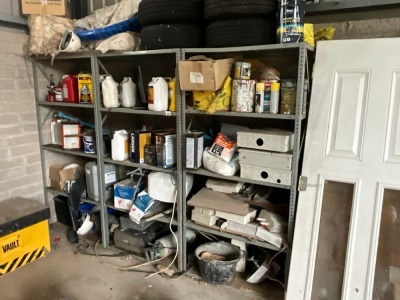 3No. BAYS OF METAL SHELVING & CONTENTS