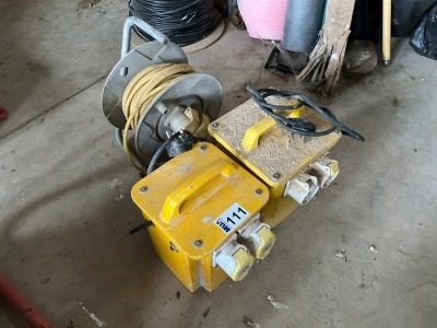 2No. TRANSFORMER BOXES & 110v EXTENSION LEAD