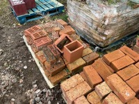 7No. PALLETS OF ASSORTED BRICKS, BLOCKS, SLATES, RIDGE TILES, CHIMNEY FLUES ETC - 3