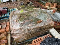 7No. PALLETS OF ASSORTED BRICKS, BLOCKS, SLATES, RIDGE TILES, CHIMNEY FLUES ETC - 5