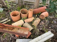 7No. PALLETS OF ASSORTED BRICKS, BLOCKS, SLATES, RIDGE TILES, CHIMNEY FLUES ETC - 9