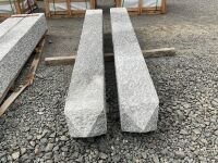 2No. UNUSED SILVER GRANITE GATE POSTS 2400mm x 240mm x 240mm - 2